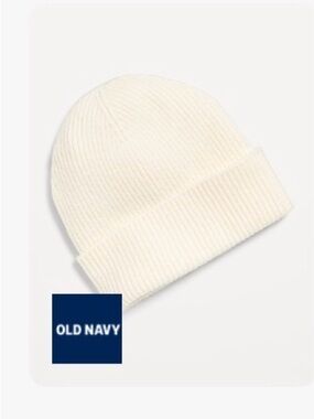 Old Navy Off-White Ribbed Folded Cuff Beanie